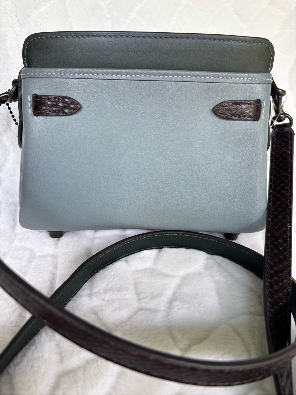 Coach Tate 18 Crossbody With Snakeskin Detail - Picture 6 of 16